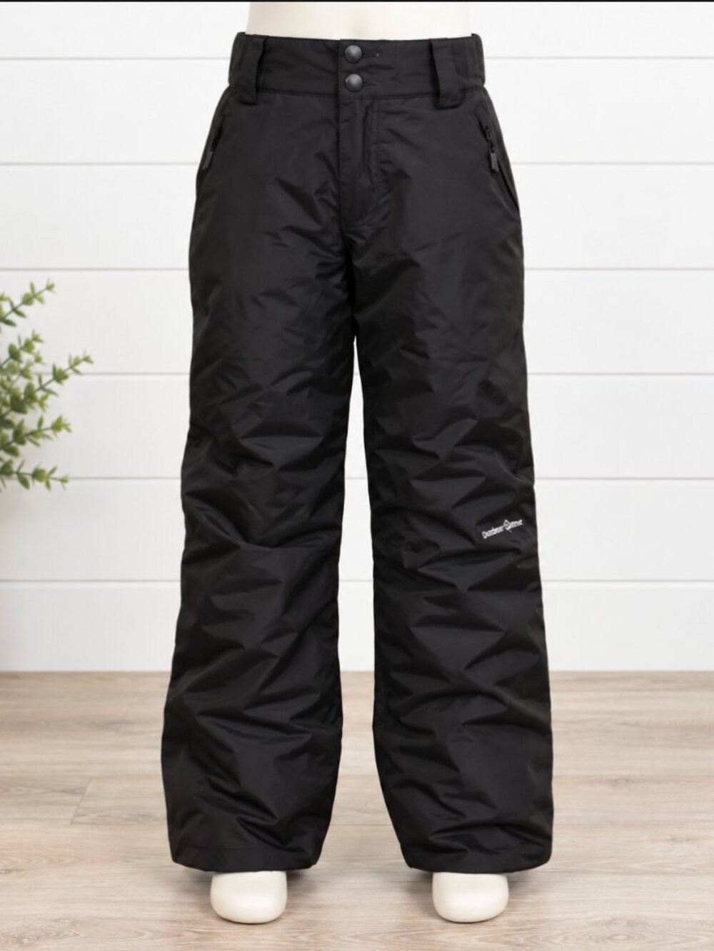 OUTDOOR GEAR Kid's Crest Snow Pants 6805R Insulated Zip Pocket Size S Black NWOT